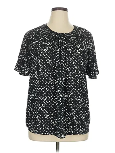 Pre-owned Apt. 9 Short Sleeve Blouse In Black