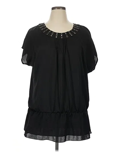 Pre-owned Apt. 9 Short Sleeve Blouse In Black