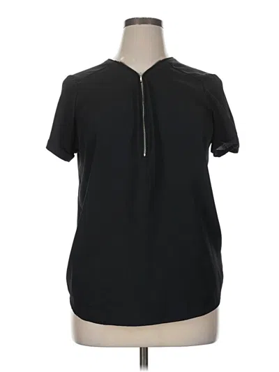 Pre-owned Apt. 9 Short Sleeve Blouse In Black