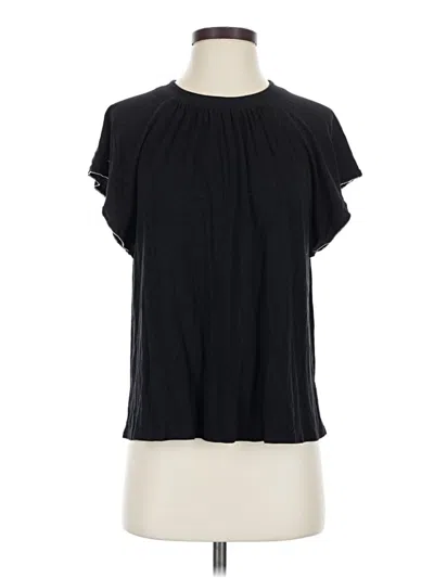 Pre-owned Apt. 9 Short Sleeve Blouse In Black