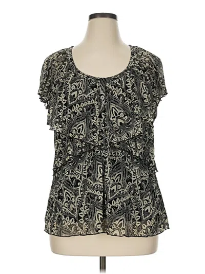 Pre-owned Apt. 9 Short Sleeve Blouse In Black
