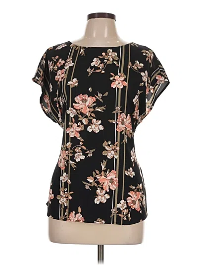 Pre-owned Apt. 9 Short Sleeve Blouse In Black