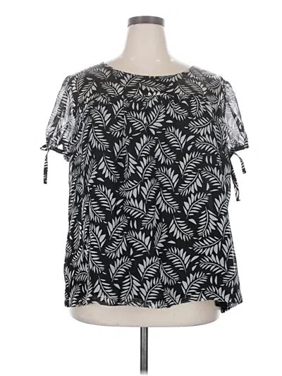 Pre-owned Apt. 9 Short Sleeve Blouse In Black