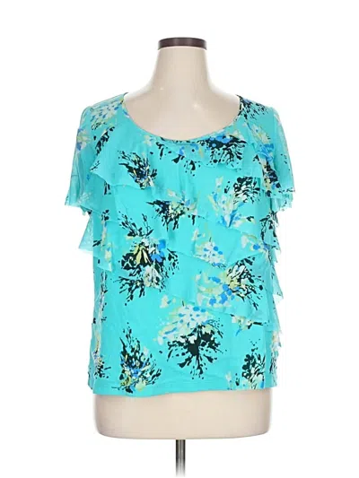 Pre-owned Apt. 9 Short Sleeve Blouse In Blue