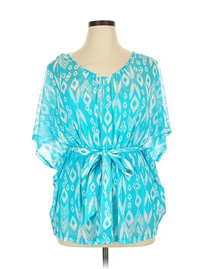 Pre-owned Apt. 9 Short Sleeve Blouse In Blue