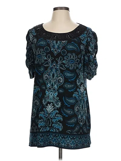 Pre-owned Apt. 9 Short Sleeve Blouse In Blue