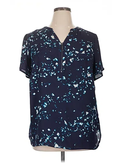 Pre-owned Apt. 9 Short Sleeve Blouse In Blue