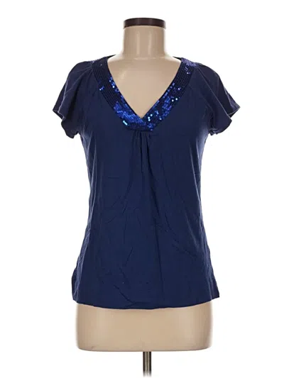 Pre-owned Apt. 9 Short Sleeve Blouse In Blue