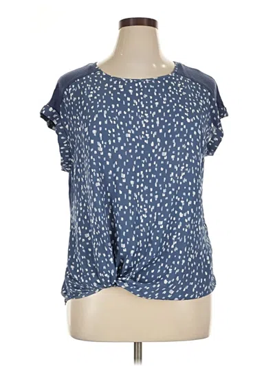 Pre-owned Apt. 9 Short Sleeve Blouse In Blue