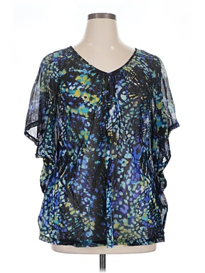 Pre-owned Apt. 9 Short Sleeve Blouse In Blue