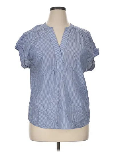Pre-owned Apt. 9 Short Sleeve Blouse In Blue