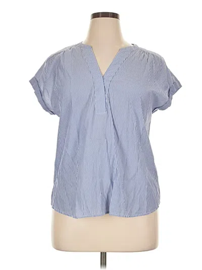 Pre-owned Apt. 9 Short Sleeve Blouse In Blue