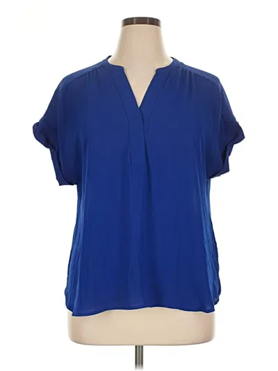 Pre-owned Apt. 9 Short Sleeve Blouse In Blue