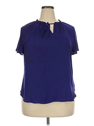 Pre-owned Apt. 9 Short Sleeve Blouse In Blue