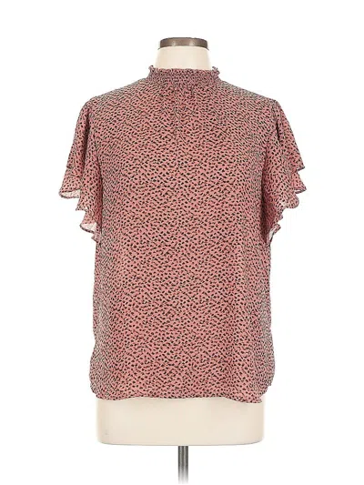 Pre-owned Apt. 9 Short Sleeve Blouse In Brown