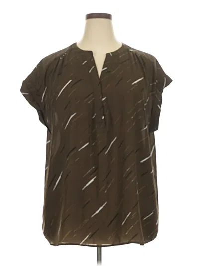 Pre-owned Apt. 9 Short Sleeve Blouse In Brown