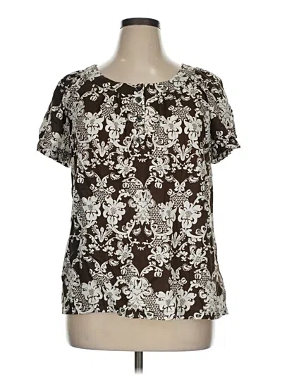 Pre-owned Apt. 9 Short Sleeve Blouse In Brown