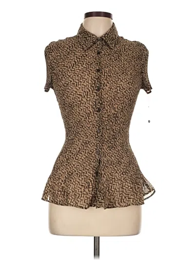 Pre-owned Apt. 9 Short Sleeve Blouse In Brown