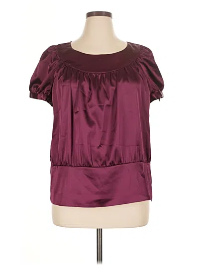 Pre-owned Apt. 9 Short Sleeve Blouse In Burgundy