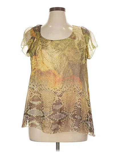 Pre-owned Apt. 9 Short Sleeve Blouse In Gold