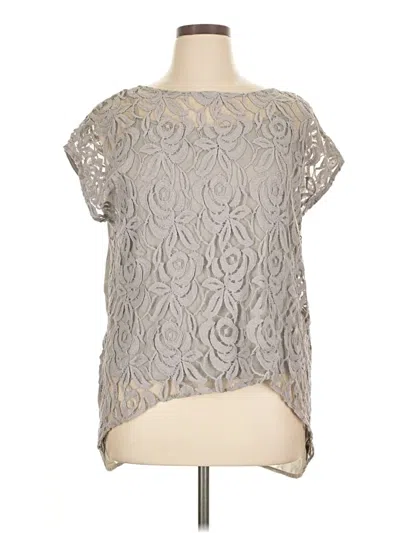 Pre-owned Apt. 9 Short Sleeve Blouse In Gray