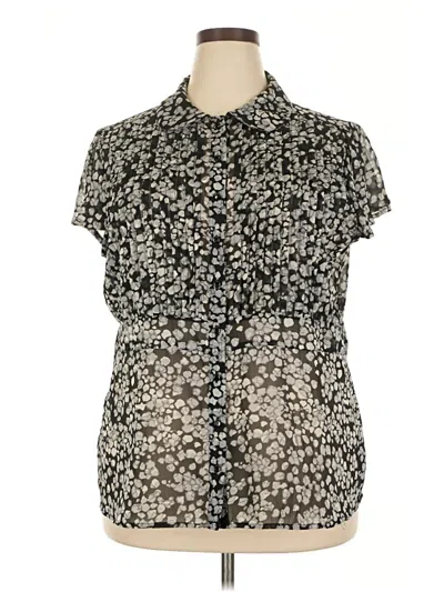 Pre-owned Apt. 9 Short Sleeve Blouse In Gray