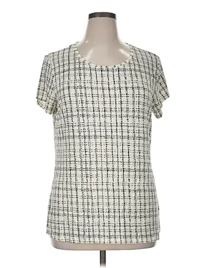 Pre-owned Apt. 9 Short Sleeve Blouse In Gray