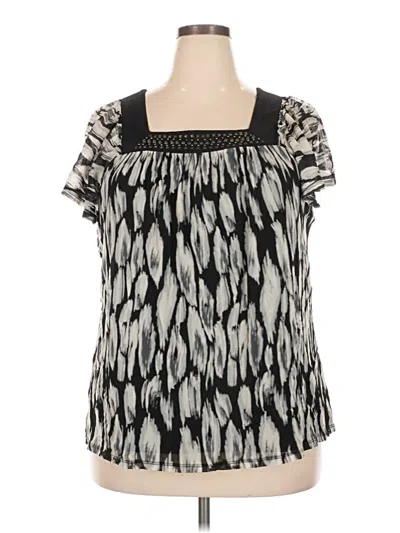 Pre-owned Apt. 9 Short Sleeve Blouse In Gray