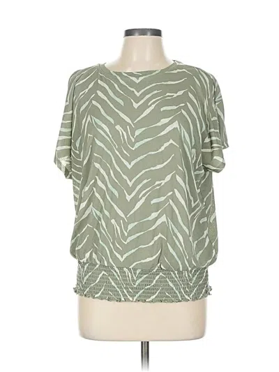 Pre-owned Apt. 9 Short Sleeve Blouse In Green