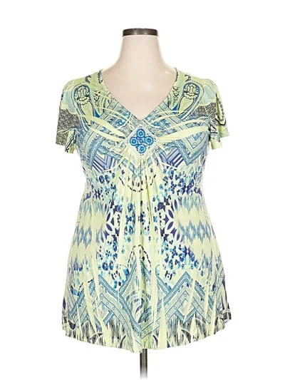 Pre-owned Apt. 9 Short Sleeve Blouse In Green