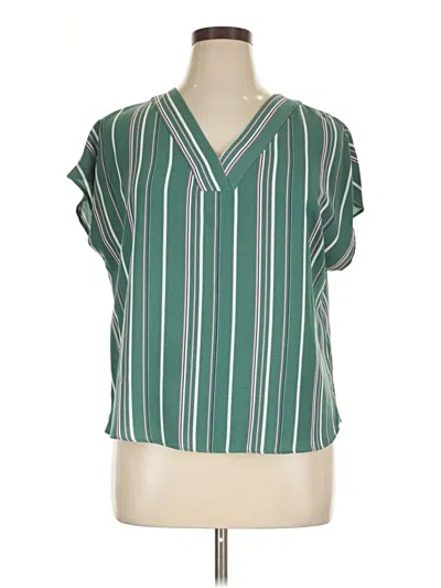 Pre-owned Apt. 9 Short Sleeve Blouse In Green