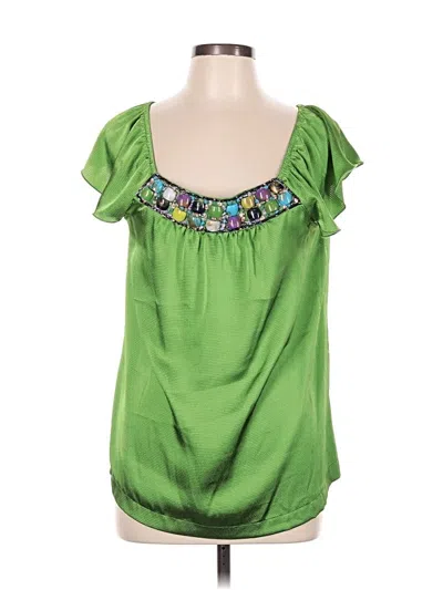 Pre-owned Apt. 9 Short Sleeve Blouse In Green
