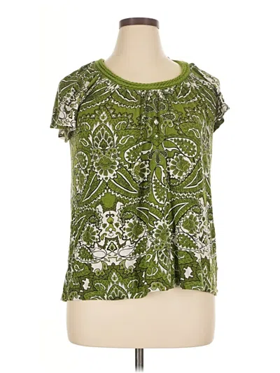 Pre-owned Apt. 9 Short Sleeve Blouse In Green