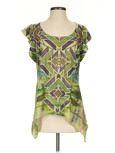 Pre-owned Apt. 9 Short Sleeve Blouse In Green