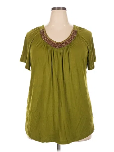 Pre-owned Apt. 9 Short Sleeve Blouse In Green