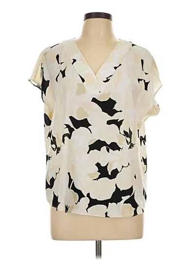 Pre-owned Apt. 9 Short Sleeve Blouse In Ivory