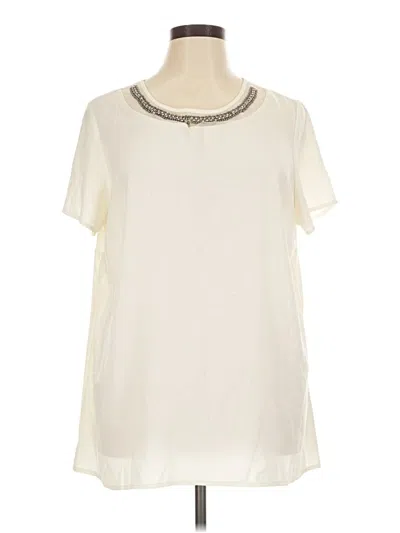 Pre-owned Apt. 9 Short Sleeve Blouse In Ivory