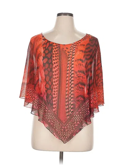 Pre-owned Apt. 9 Short Sleeve Blouse In Orange