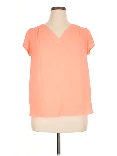 Pre-owned Apt. 9 Short Sleeve Blouse In Orange