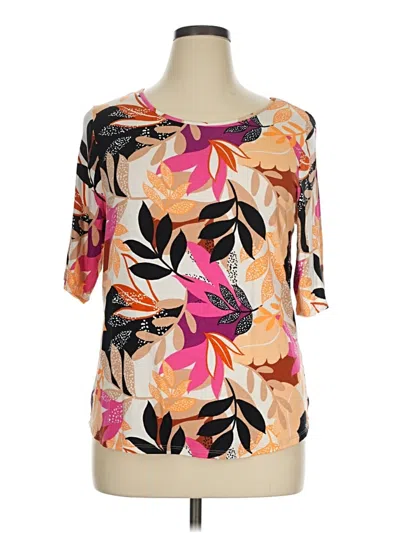 Pre-owned Apt. 9 Short Sleeve Blouse In Orange