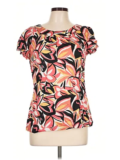 Pre-owned Apt. 9 Short Sleeve Blouse In Orange