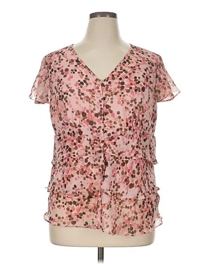 Pre-owned Apt. 9 Short Sleeve Blouse In Pink