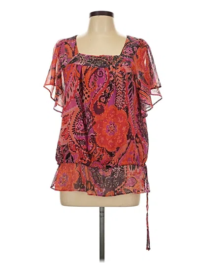 Pre-owned Apt. 9 Short Sleeve Blouse In Pink