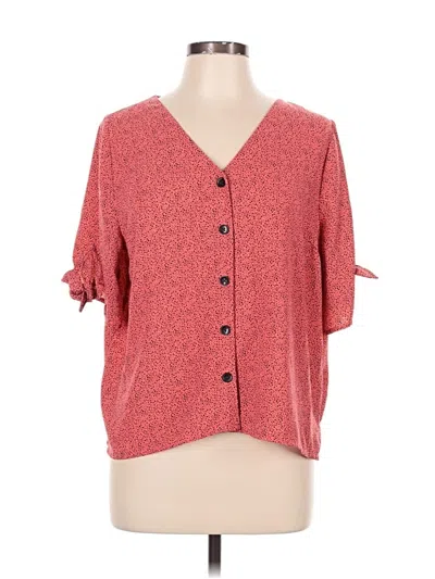 Pre-owned Apt. 9 Short Sleeve Blouse In Pink