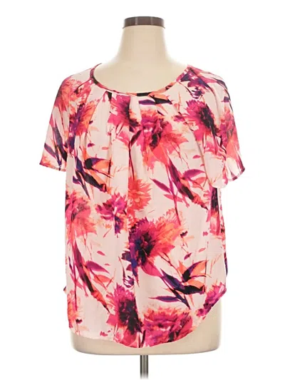 Pre-owned Apt. 9 Short Sleeve Blouse In Pink