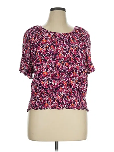 Pre-owned Apt. 9 Short Sleeve Blouse In Pink
