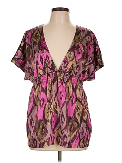 Pre-owned Apt. 9 Short Sleeve Blouse In Pink