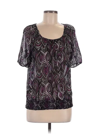 Pre-owned Apt. 9 Short Sleeve Blouse In Purple