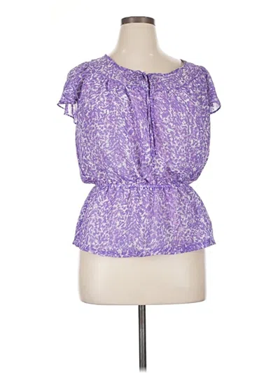 Pre-owned Apt. 9 Short Sleeve Blouse In Purple