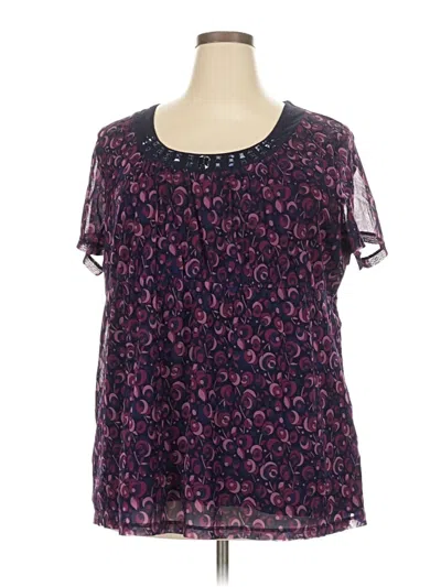 Pre-owned Apt. 9 Short Sleeve Blouse In Purple